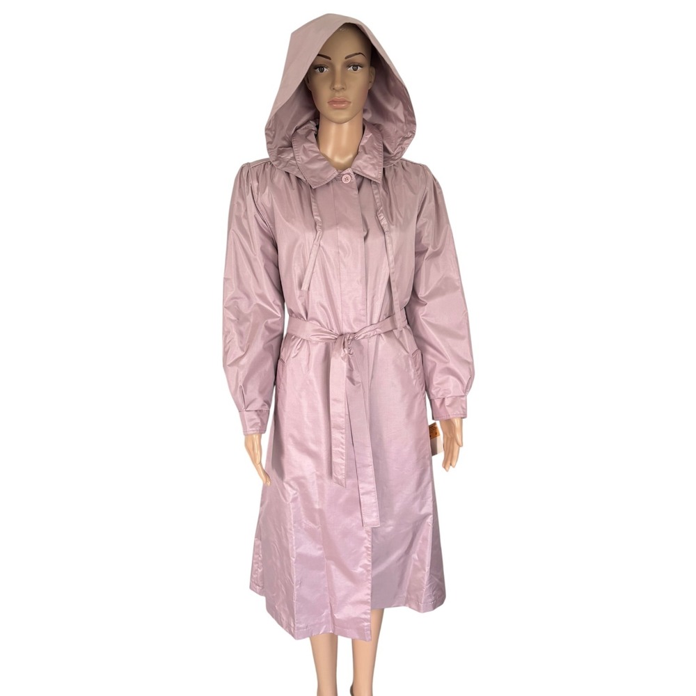 Vintage Sears Mauve Trench Coat Quilted Lining Pink 8P Old Money Balletcore